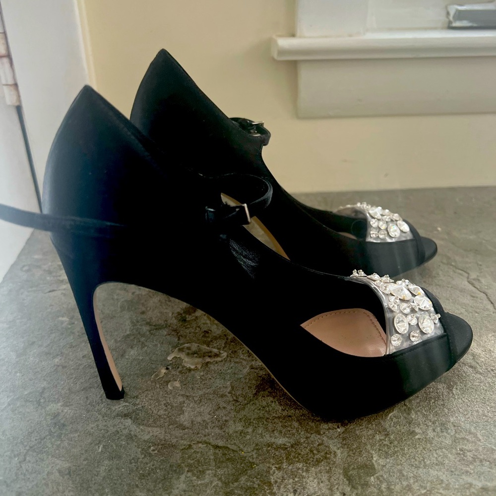 Babydoll Miu Miu stilettos with rhinestone detailing